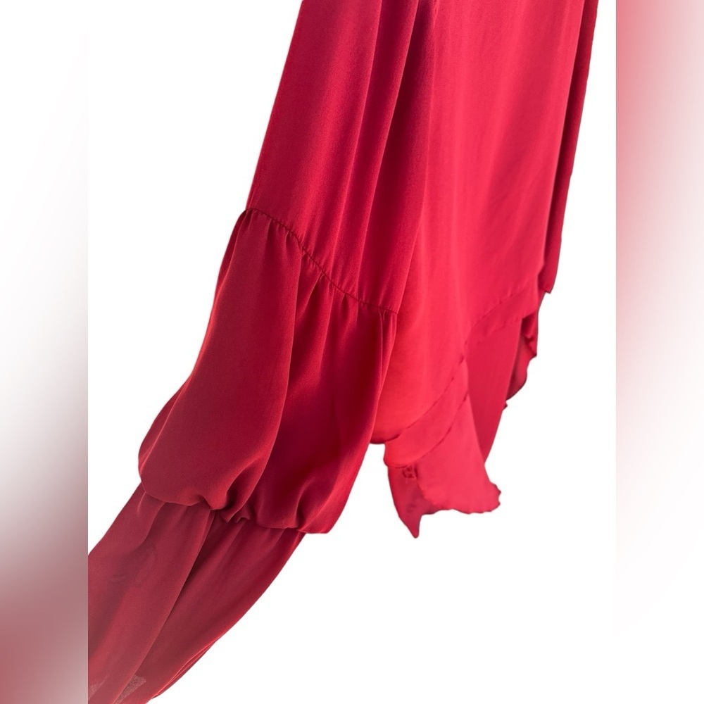 Red Hi-Low Flowy Dress​​ - Picture 5 of 6